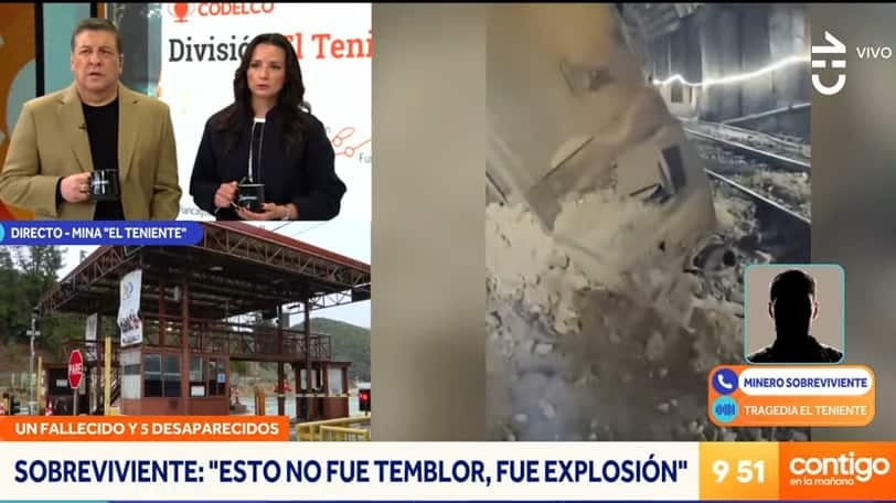 Para el sobreviviente del derrumbe en El Teniente, el movimiento se habría producido por una explosión al interior de la mina y no por un movimiento sísmico, como se informó en las últimas horas.