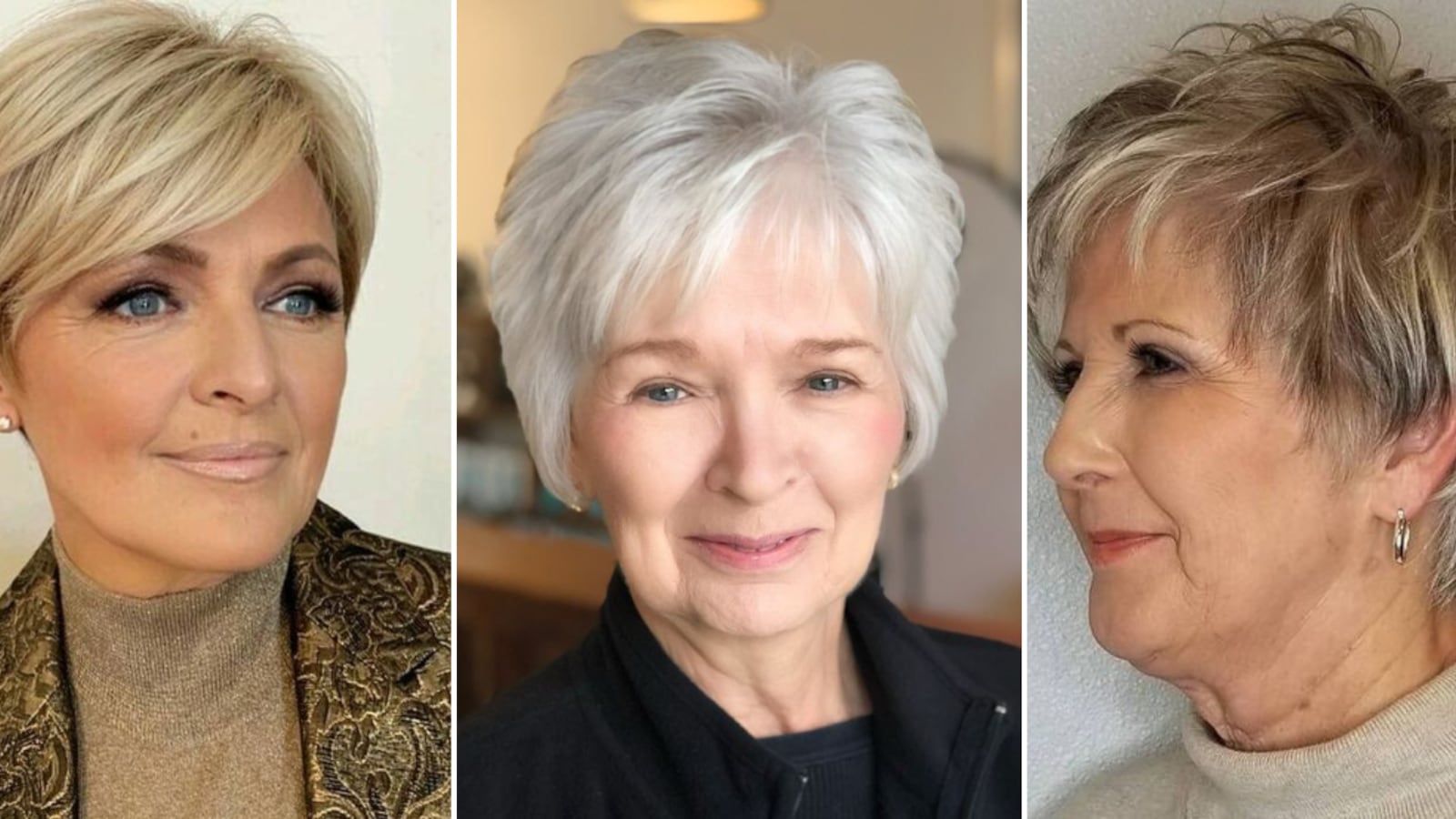 Corte bixie para mujeres de 50 y 60 años