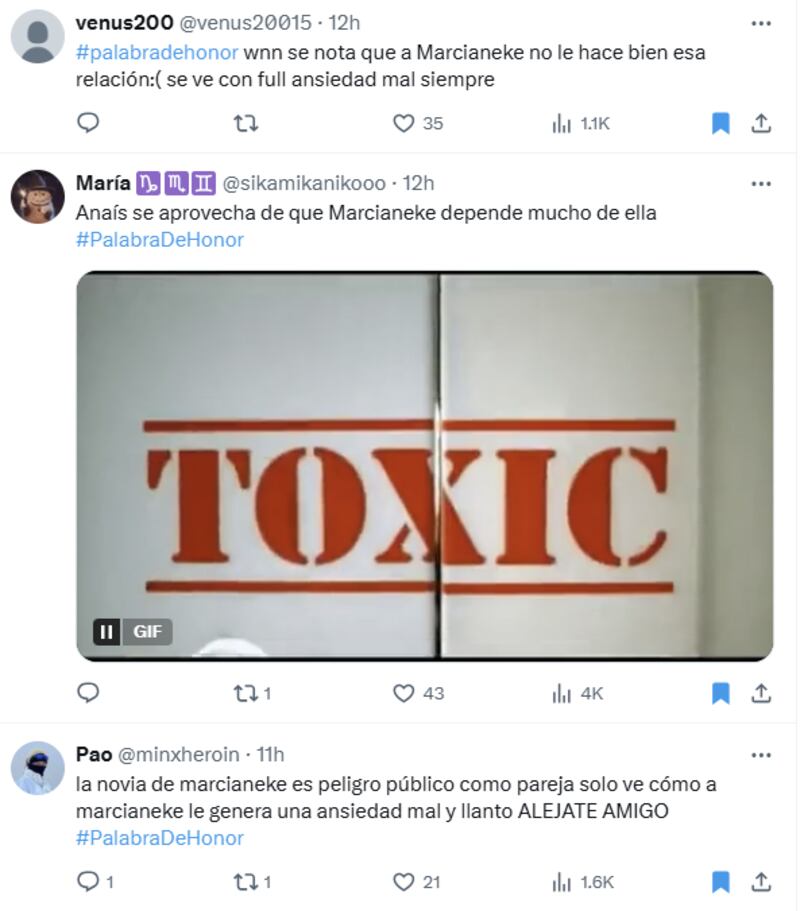 Reacción pelea Marcianeke y Anaís en Palabra de Honor | X
