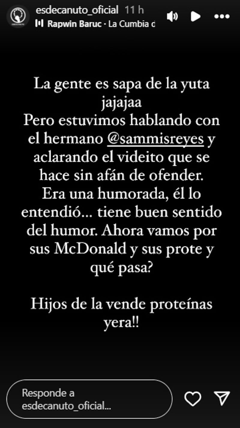 El humorista causó polémica por sus bromas de mal gusto a Emilia Dides, la pareja de Sammis Reyes.