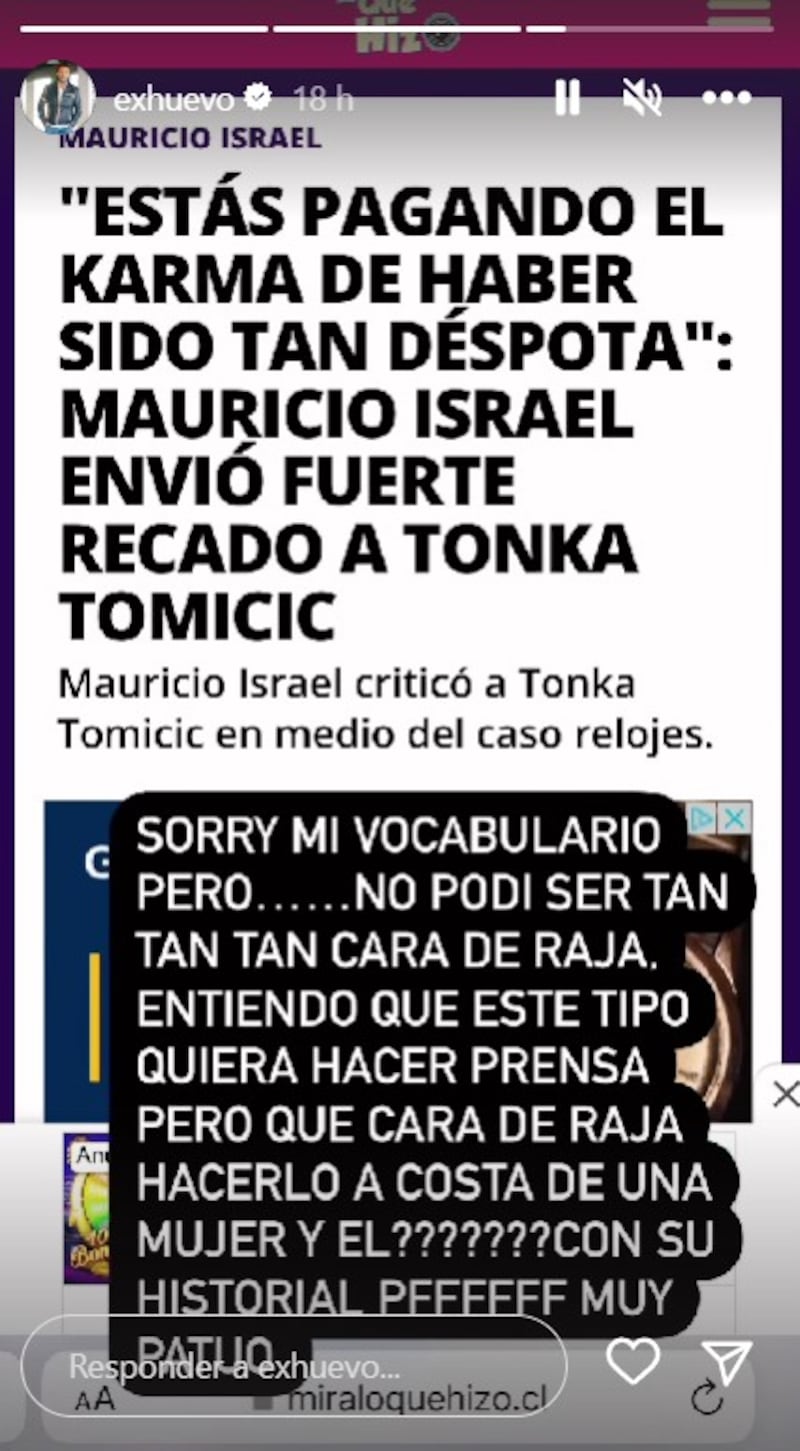 Historias de Instagram Daniel Fuenzalida