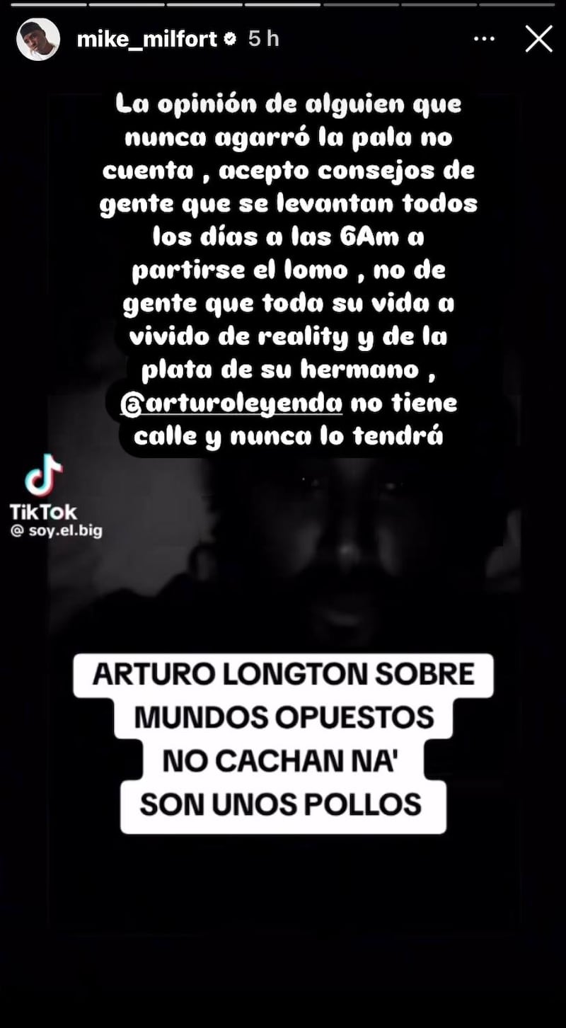 Historias de Instagram @mike_milfort