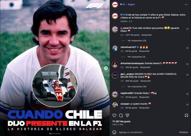 Eliseo Salazar, el único chileno en la historia en correr en la F1