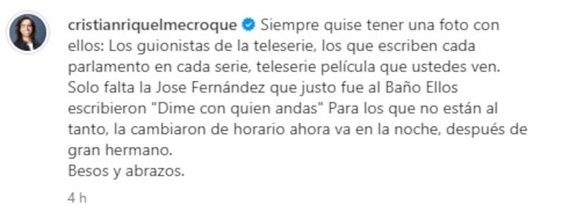 El protagonista de la teleserie de CHV reaccionó este jueves luego de confirmarse el cambio de horario de "Dime con quién andas" a las madrugadas del canal privado.