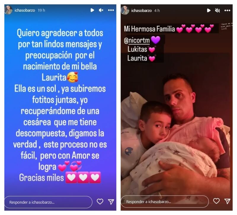 La bailarina agradeció a sus seguidores por los saludos y apoyo que le dieron luego del nacimiento de su segunda hija.