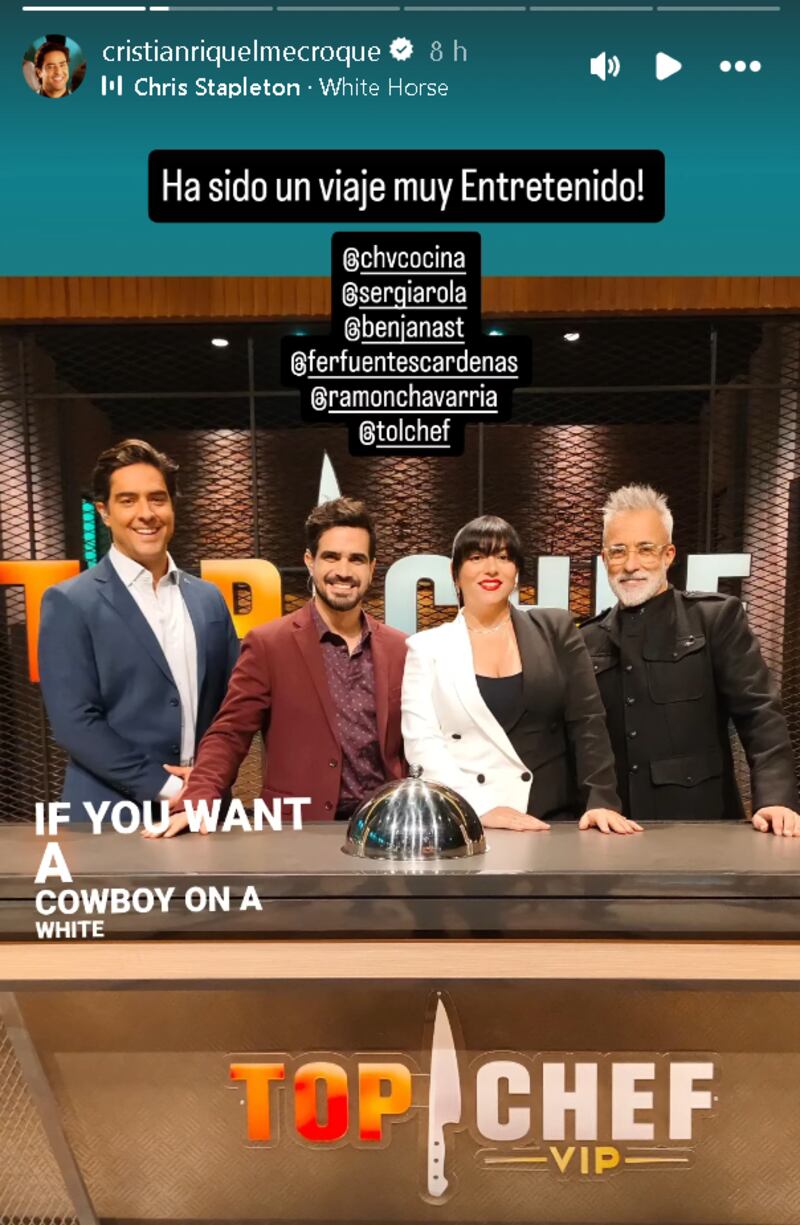 Cristian Riquelme y su emotivo mensaje a poco de la final de Top Chef VIP