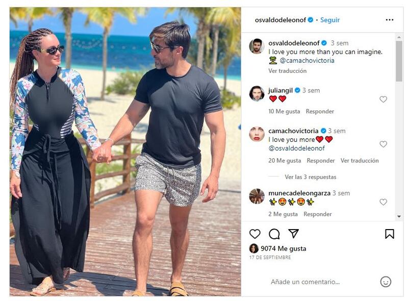 Osvaldo de León junto a su esposa, Victoria Camacho