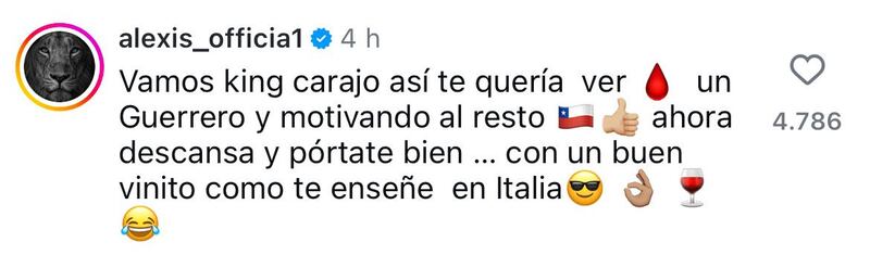 Mensaje de Alexis Sánchez a Arturo Vidal