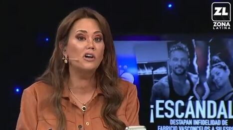 La panelista del programa farandulero aseveró que la esposa de Fabricio Vasconcellos lo echó de la casa luego de enterarse de la infidelidad del bailarín brasileño con un trans.