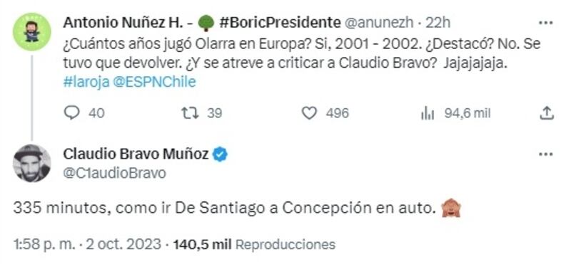 La publicación de Bravo fue la que motivó la respuesta del actual comentarista de ESPN.