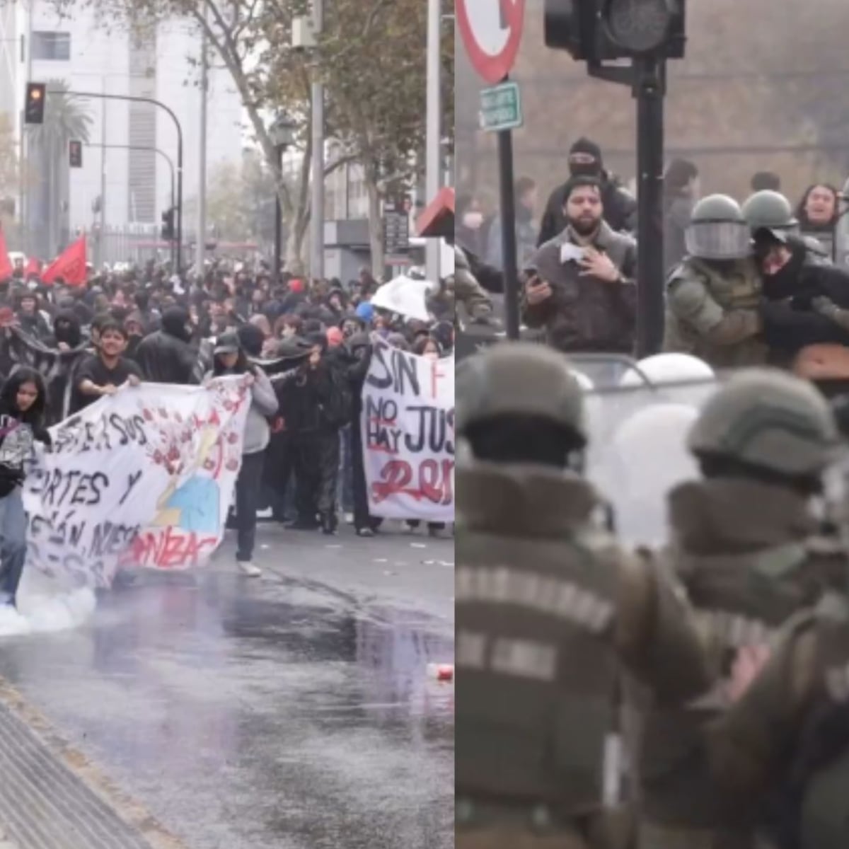 Balance de marcha Confech: 35 detenidos y lesionados graves en protestas en Santiago Balance de marcha Confech: 35 detenidos y lesionados graves en protestas en Santiago