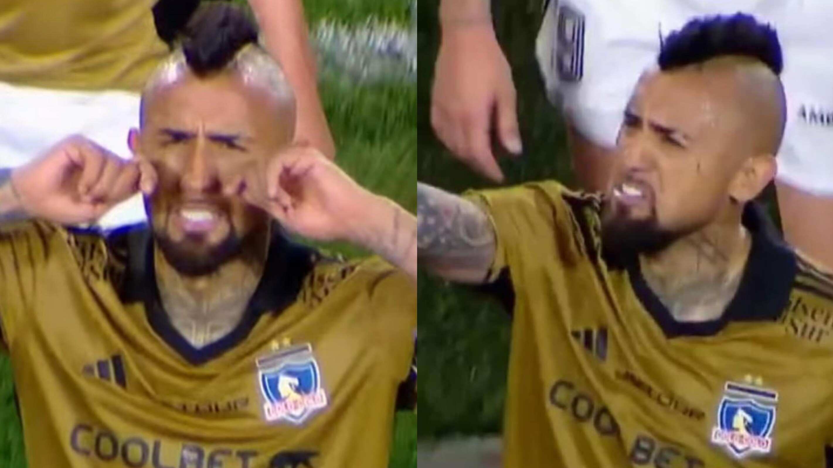 Gestos de Arturo Vidal a la hinchada de River Plate luego de la eliminación copera