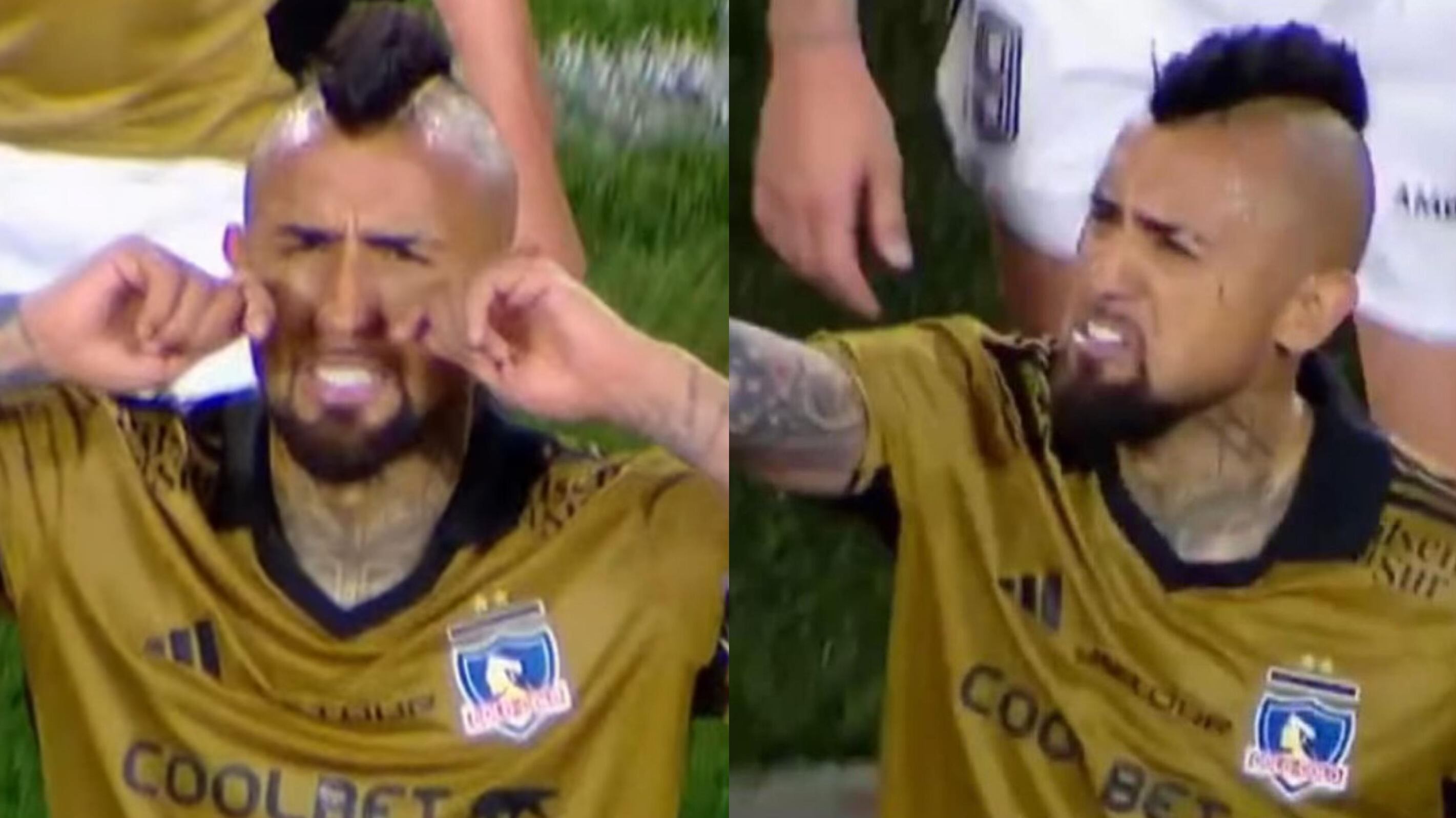 Gestos de Arturo Vidal a la hinchada de River Plate luego de la eliminación copera