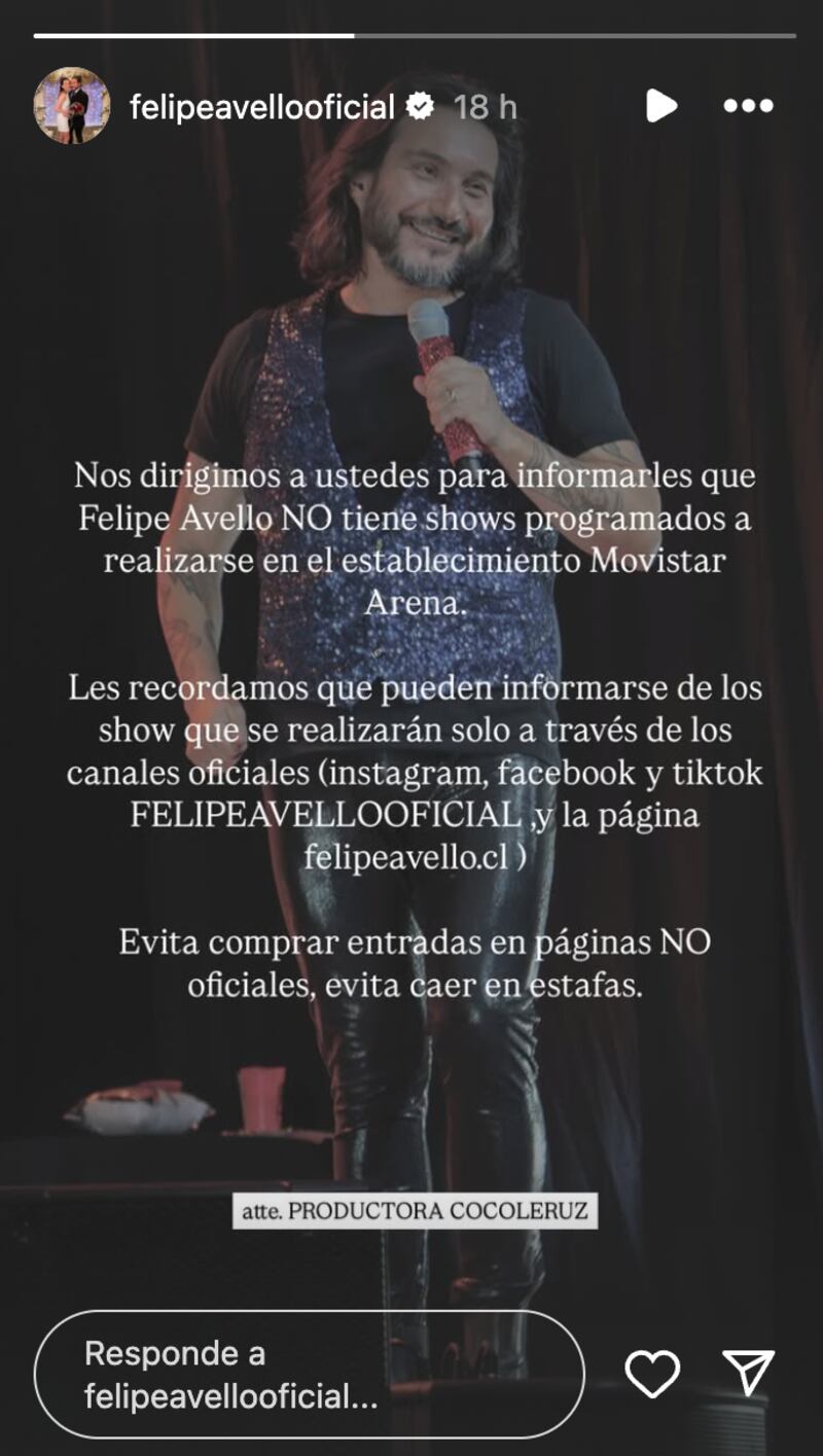 Historia de Felipe Avello | Fuente: Instagram @felipeavellooficial