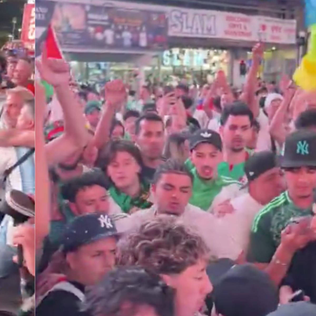 Hinchas de Argentina y Argelia protagonizan pelea en Times Square Hinchas de Argentina y Argelia protagonizan pelea en Times Square