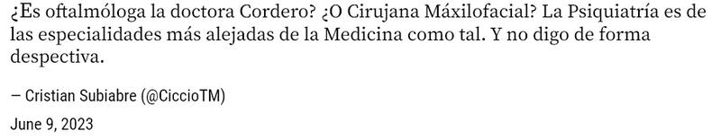 Captura de Twitter del profesor Campusano