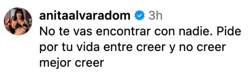 Mensaje de Anita Alvarado contra Piñera