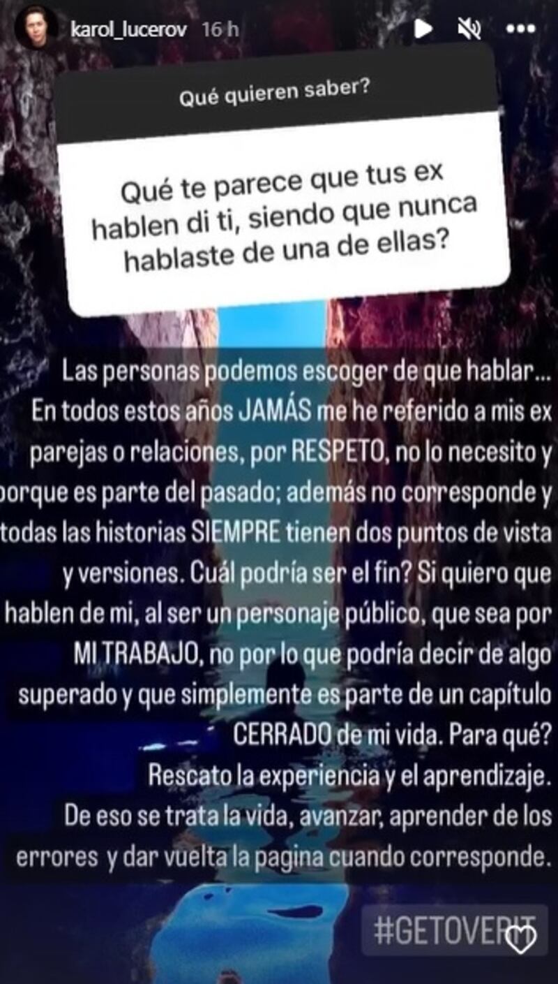 Karol Lucero respondió en sus redes sociales a las últimas declaraciones que Natalia Rodríguez hizo en su contra.
