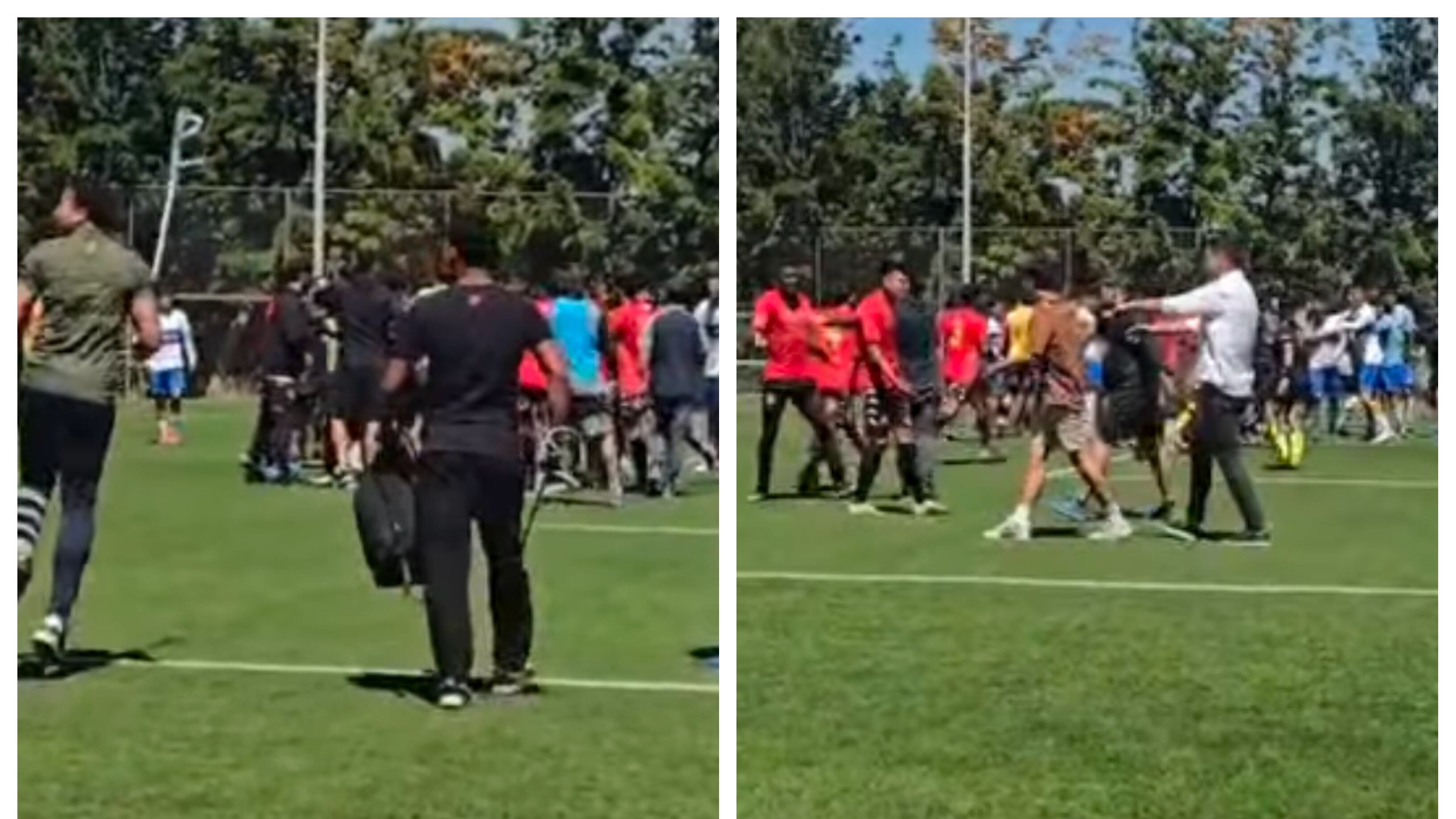 Los juveniles de ambos equipos protagonizaron esta mañana una gresca de proporciones en el partido de semifinales entre la UC y Unión Española.