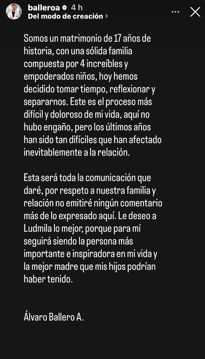 Historia de Instagram @balleroa