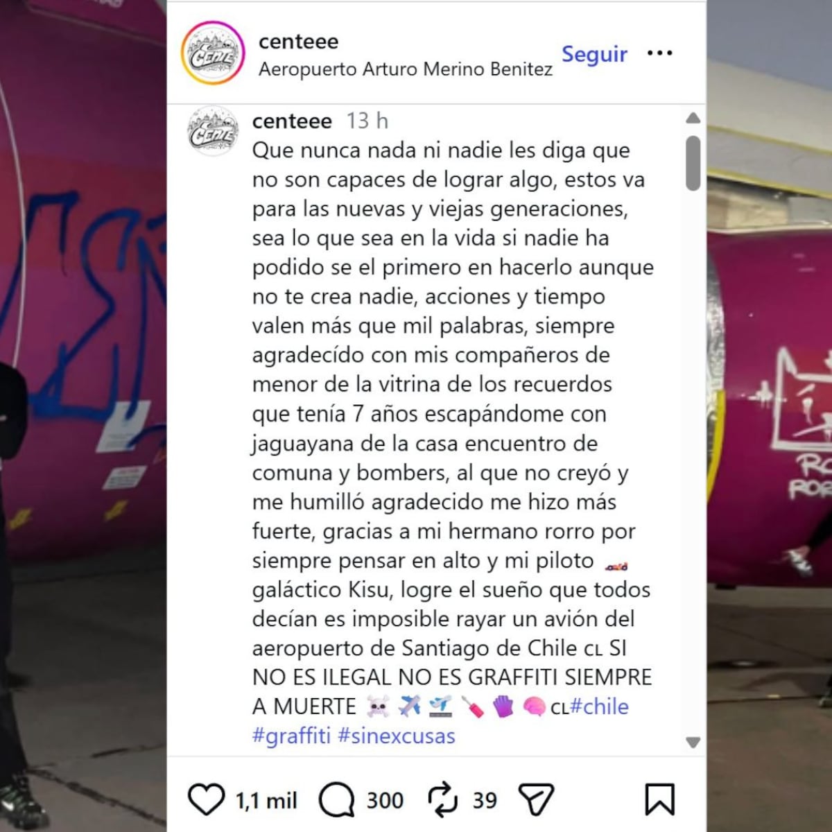 Aerolínea del avión vandalizado en Santiago Aerolínea del avión vandalizado en Santiago