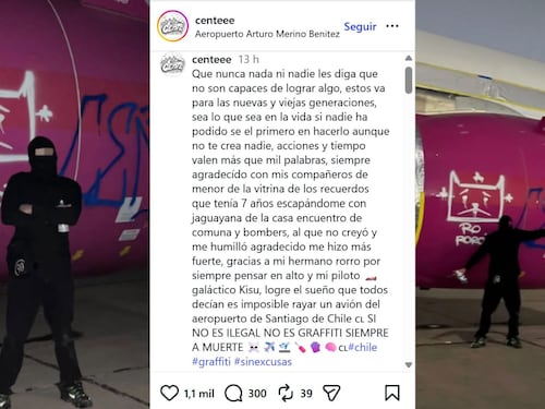 ¿A qué aerolínea pertenece el avión vandalizado en Santiago?