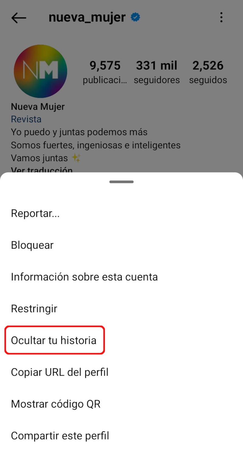 Instagram tiene una función que permite ocultar las historias a determinados usuarios