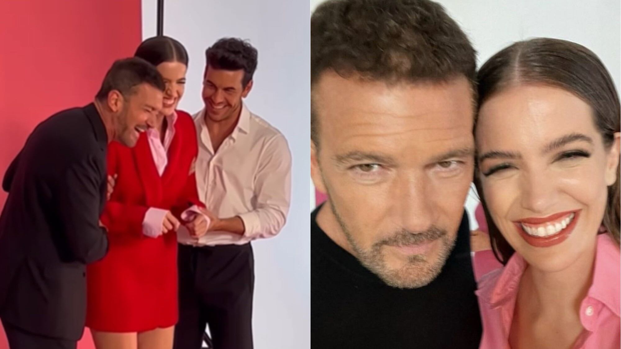 Millaray Viera, Antonio Banderas y Mario Casas | Captura: Instagram