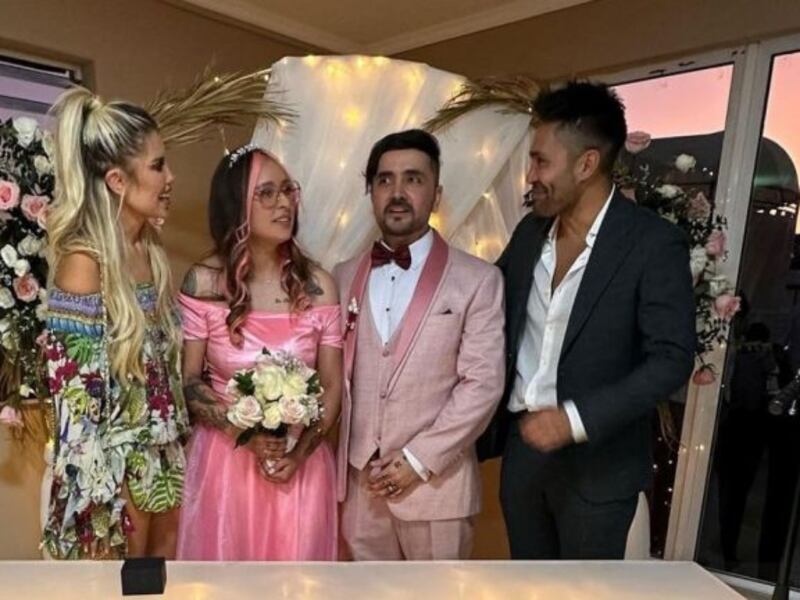 “Juntitos por siempre”: Coté López y Luis Jiménez asistieron al matrimonio de los padres de Tamara Moya