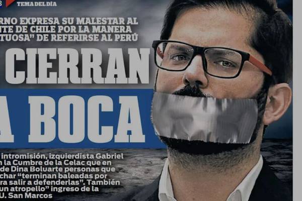“Le cierran la boca”: Diario peruano publicó polémica portada del Presidente Boric