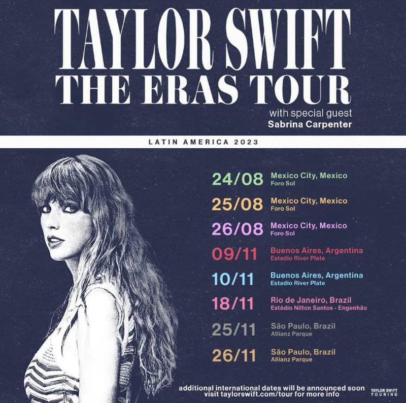 Taylor Swift anuncia concierto en México con ‘The Eras Tour’