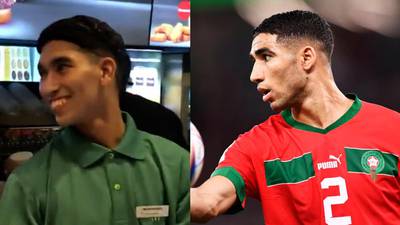 Empleado de McDonald’s es el “gemelo perdido” del jugador marroquí Achraf Hakimi